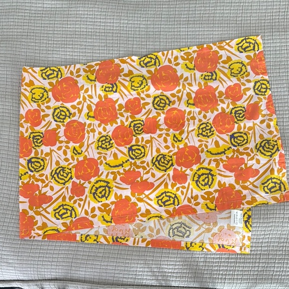 Marimekko Floral Orange and Yellow Cotton Runner - Picture 3 of 6